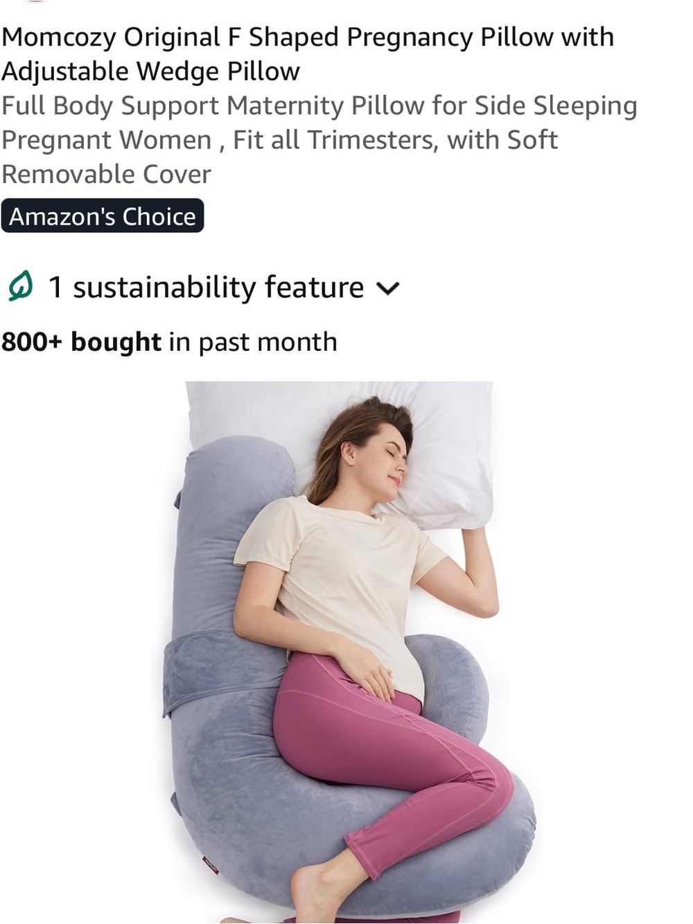Momcozy Original F Shaped Pregnancy Pillow
